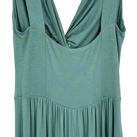 Free People Beach Harlow Women's S.P Muted Green Sleeveless Maxi Jumpsuit Forest - Picture 3 of 7